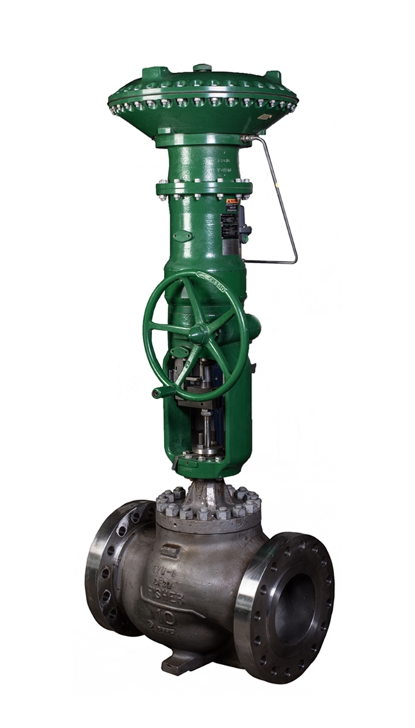 remanufactured-fisher-EWT-10-inch-stainless-steel-control-valve-with-whisper-I-trim-and-667-size-80-actuator(1)